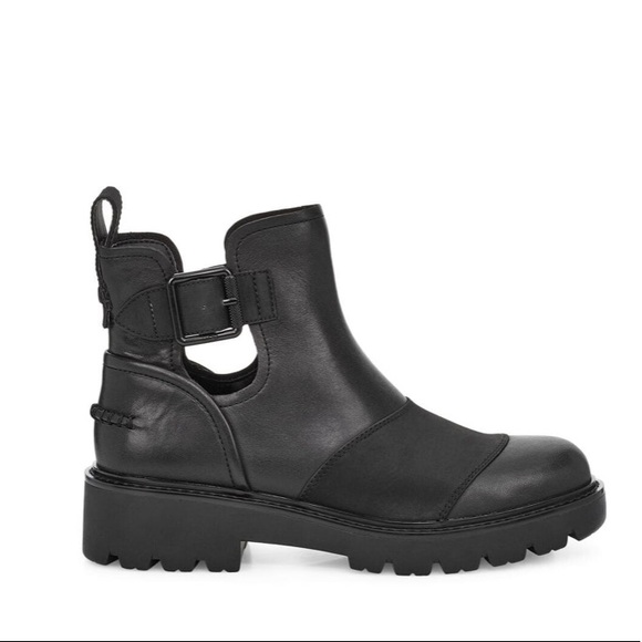 UGG Stockton Black Leather Ankle Boots - Picture 8 of 8